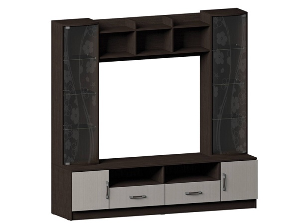 Гостиная Маргарет №15 Центральная Часть Венге/Белфорт (Ш-2000 мм x В-1944 мм x Г-520 мм)