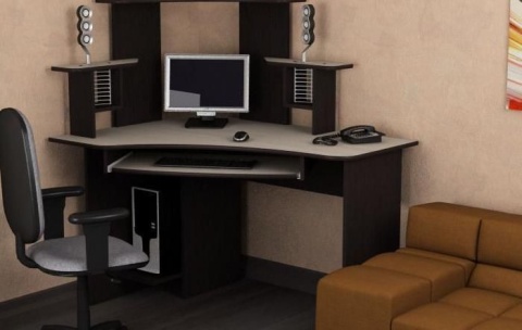  Стол Компьютерный Боско СКУ-2 Венге/Ясень Шимо Светлый (Ш-1200 х Г-1300 х В-900 мм)