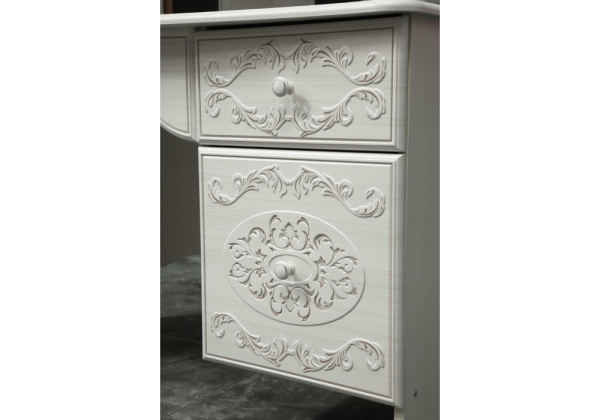 Туалетный стол Каролина вудлайн кремовый / сандал белый