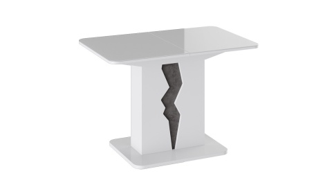 Стол Раздвижной «Шеффилд» исп. 1 Белый Глянец/Камень/ Д-1100/1417 x Ш- 701 мм x В-752 мм